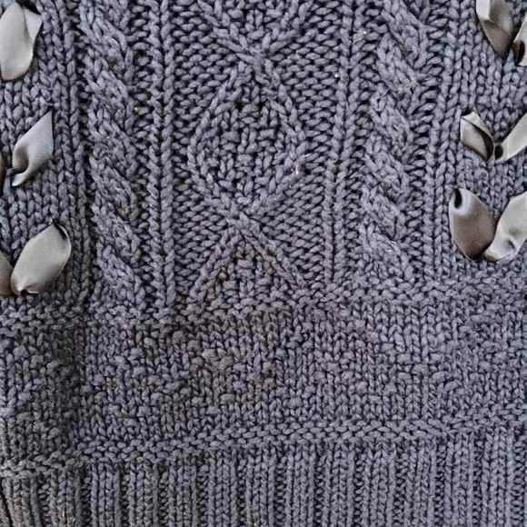 Ralph Lauren Denim & Supply Navy Cowl Neck Ribbon Embellished Sweater Med - Picture 6 of 7